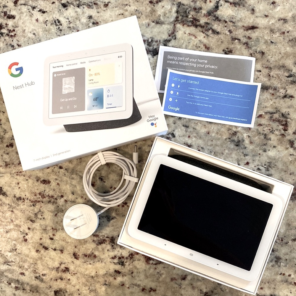 Google Nest Hub Charcoal 7” display, 2nd generation